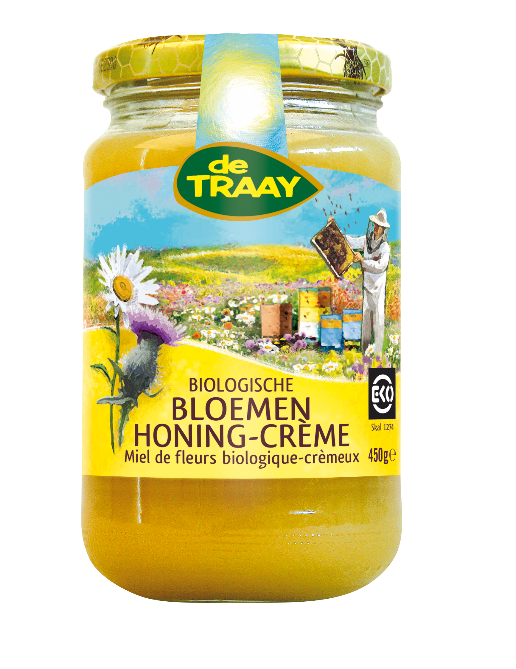 De Traay Bloemenhoning crème bio 900g